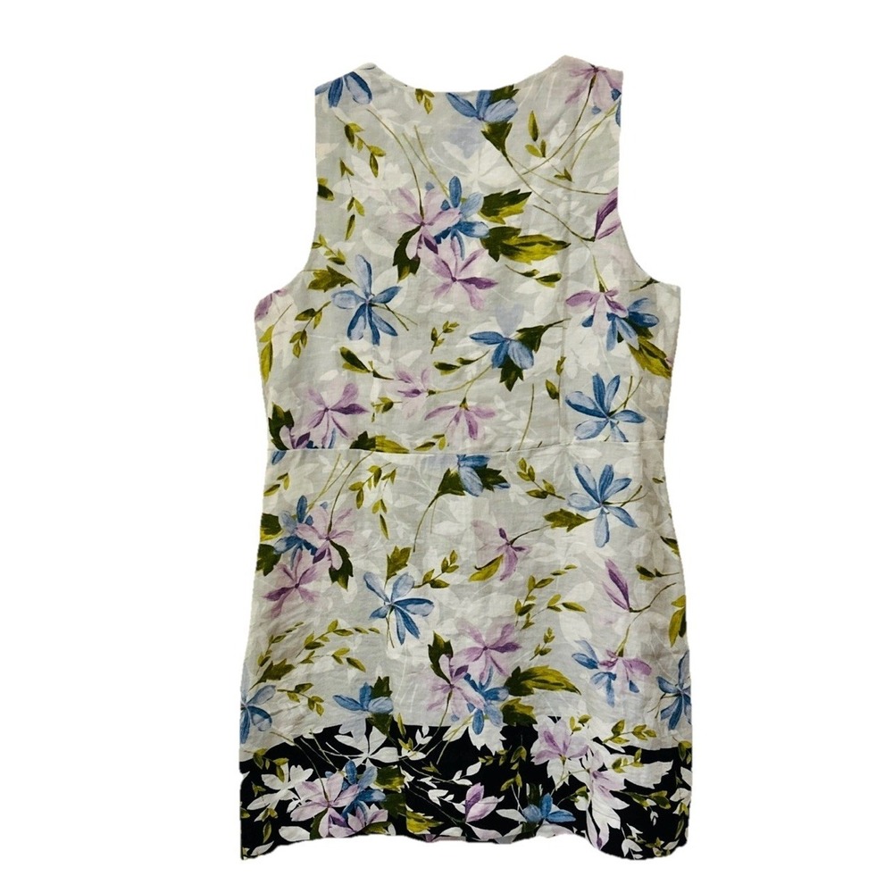 J.Jill Love Linen Floral Shift Dress Womens Petite L Sleeveless Pockets Summer - Picture 7 of 10